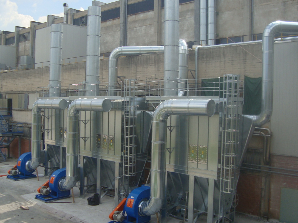 Impianto filtrazione polvere